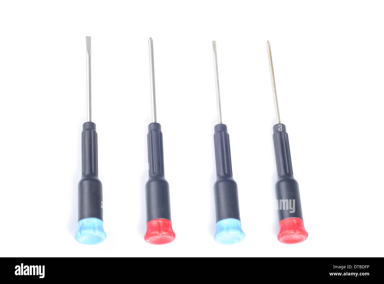 Four various screwdrivers isolated on white background Stock Photo