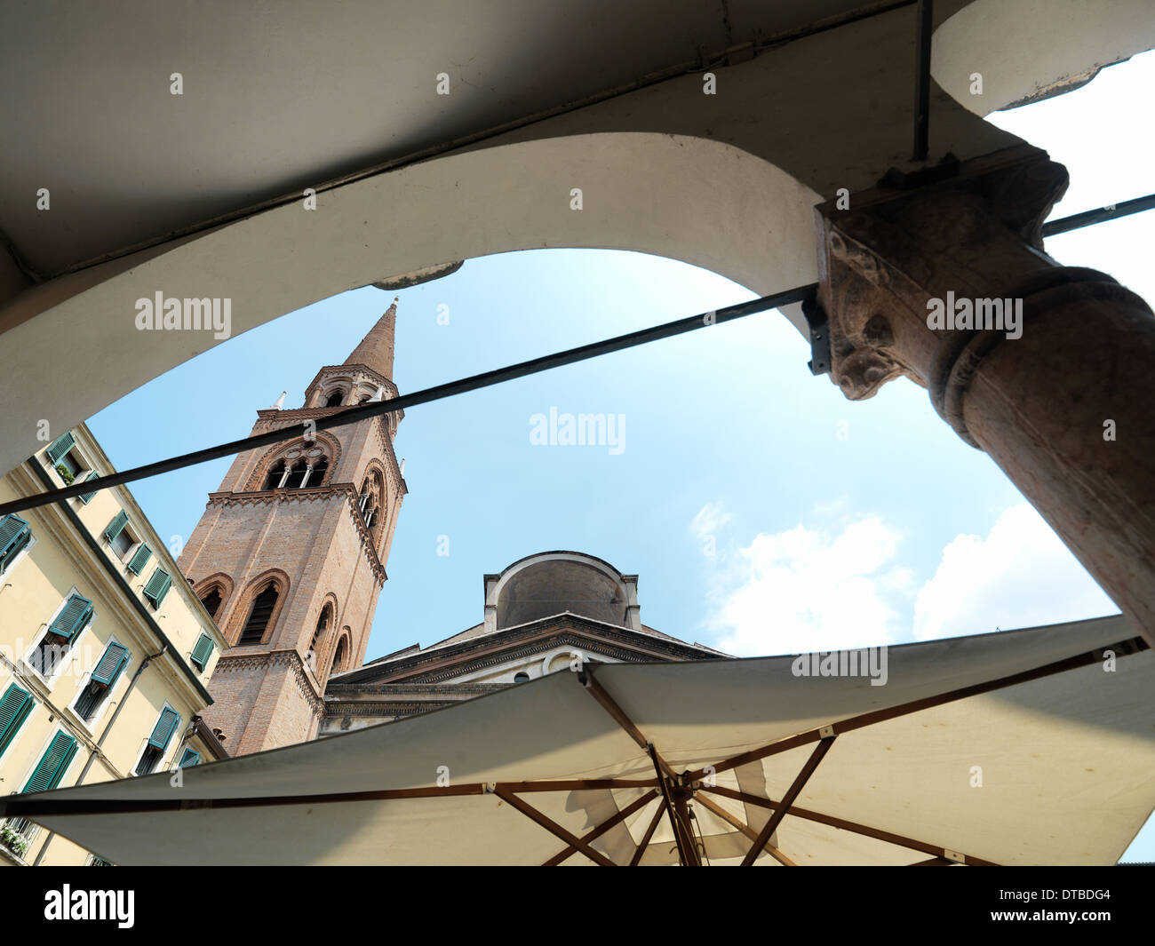 Mantua , Italy, in Piazza Sant'Andrea Andrea Mantegna Stock Photo