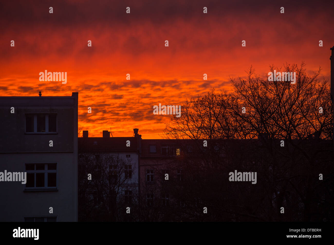 Berlin, Germany , Sunrise in Prenzlauer Berg Stock Photo