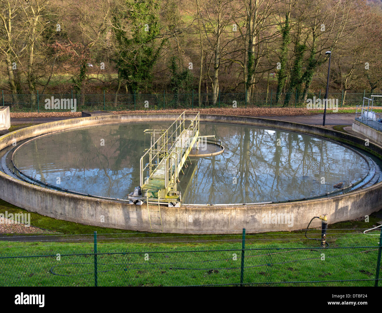 Sewage (human waste) treatment plant near Matlock,Derbyshire,UK Stock Photo
