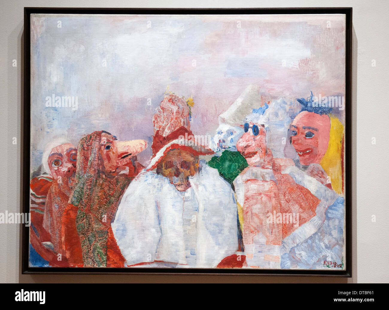 Masks Confronting Death by James Ensor at the Museum of Modern Art, New York City USA Stock Photo