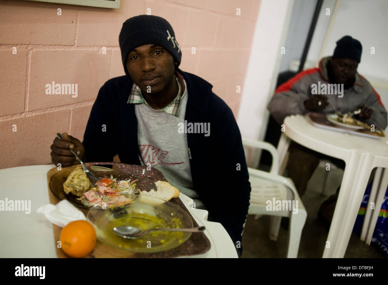 African immigrants live in plastic huts in a shanty campsite in Lepe, Huelva, Spain, waiting for
