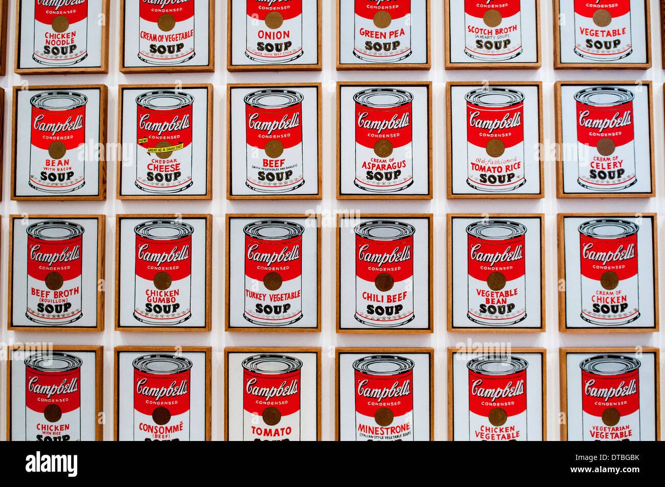 Campbell's Soup Cans by Andy Warhol at the Museum of Modern Art, New York City USA Stock Photo