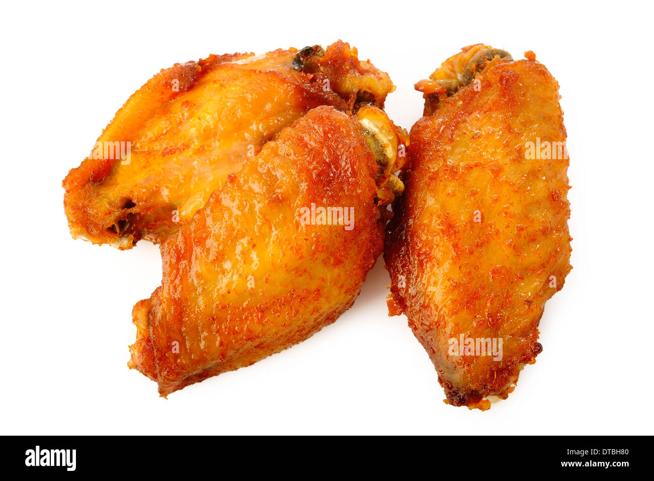 Spicy chicken wings on white background Stock Photo