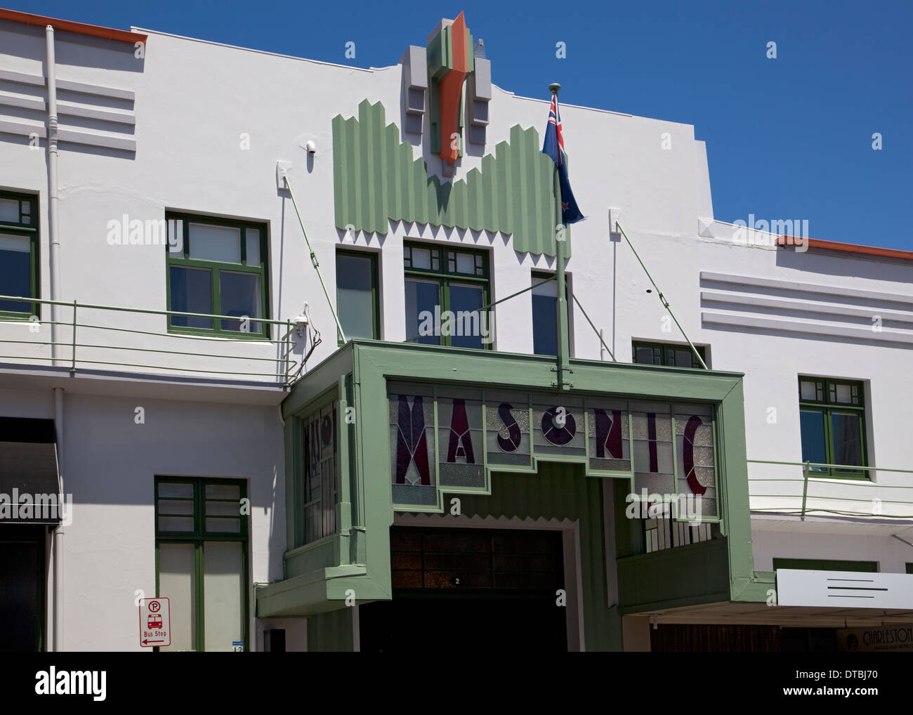 Art Deco building in Napier, North Island, New Zealand Stock Photo