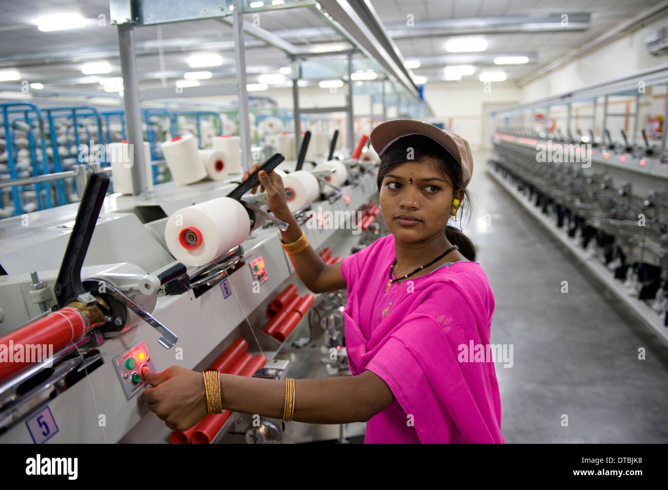 India Madhya Pradesh , Maral Overseas, spinning factory produce yarn