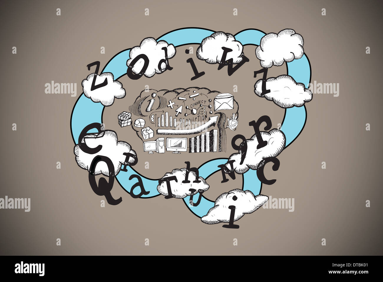 Composite image of brainstorm and cloud computing doodle Stock Photo ...