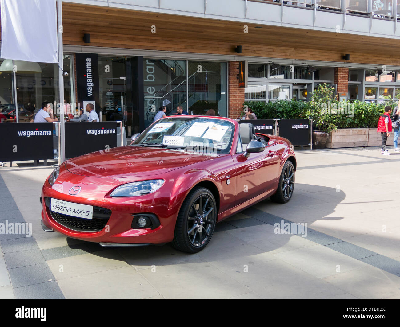Red Mazda sports car for sale in Norwich England Stock Photo Alamy