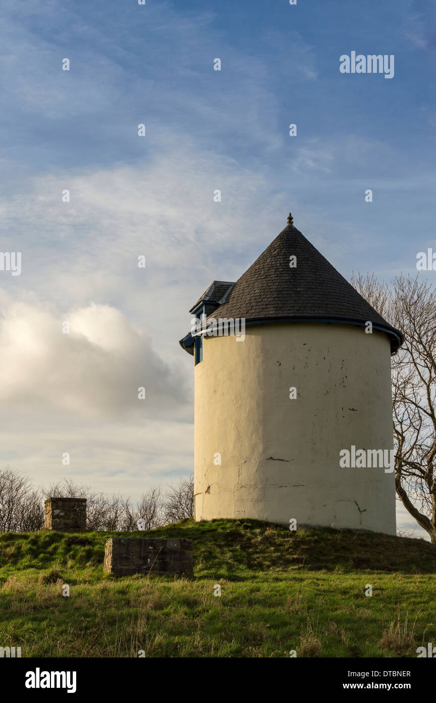 OLD WATER TANK ON A HILL NEAR GARMOUTH VILLAGE MORAY SCOTLAND Stock Photo