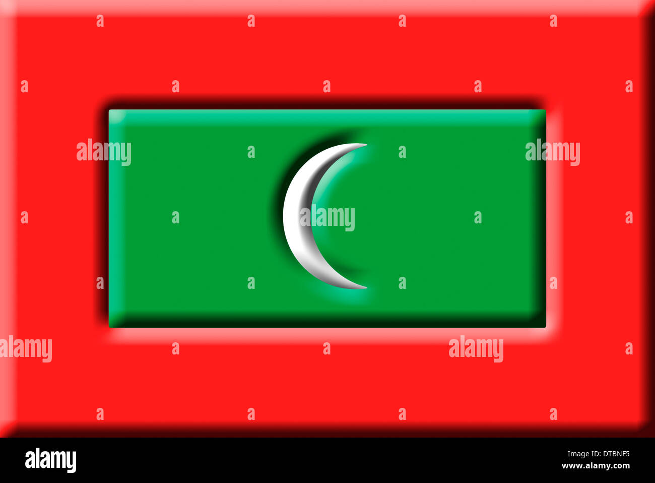 Republic of the Maldives - national flag. Stock Photo