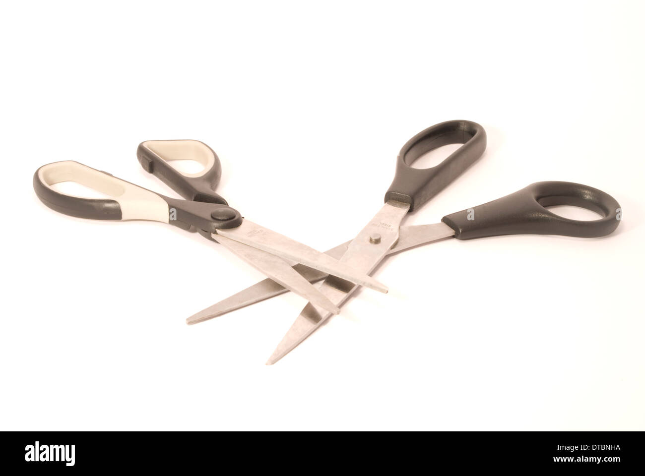 Two pairs of scissors isolated Stock Photo Alamy