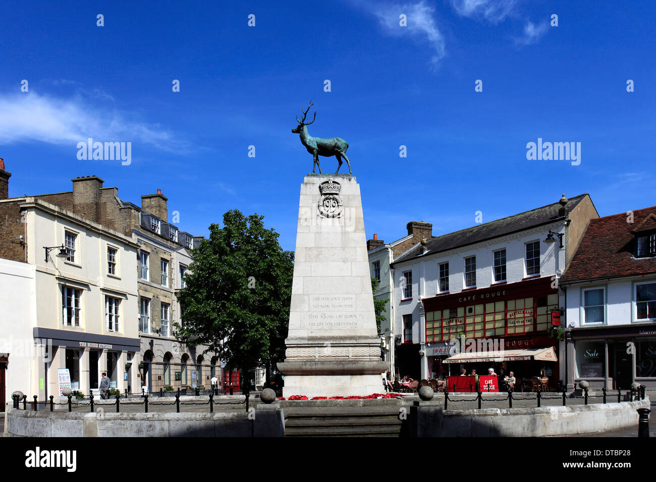 The war memorial in Hertford town, Hertfordshire County, England, UK Stock Photo