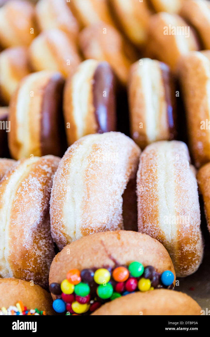 Fresh donuts in the box from the local bakery shop Stock Photo Alamy