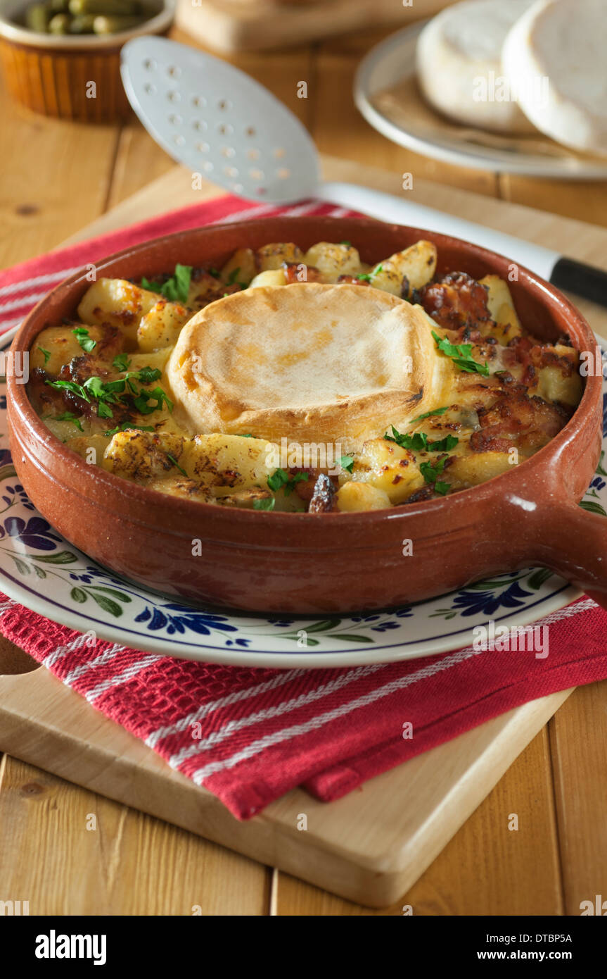 Tartiflette. Potato and bacon dish with Reblochon cheese. France Food