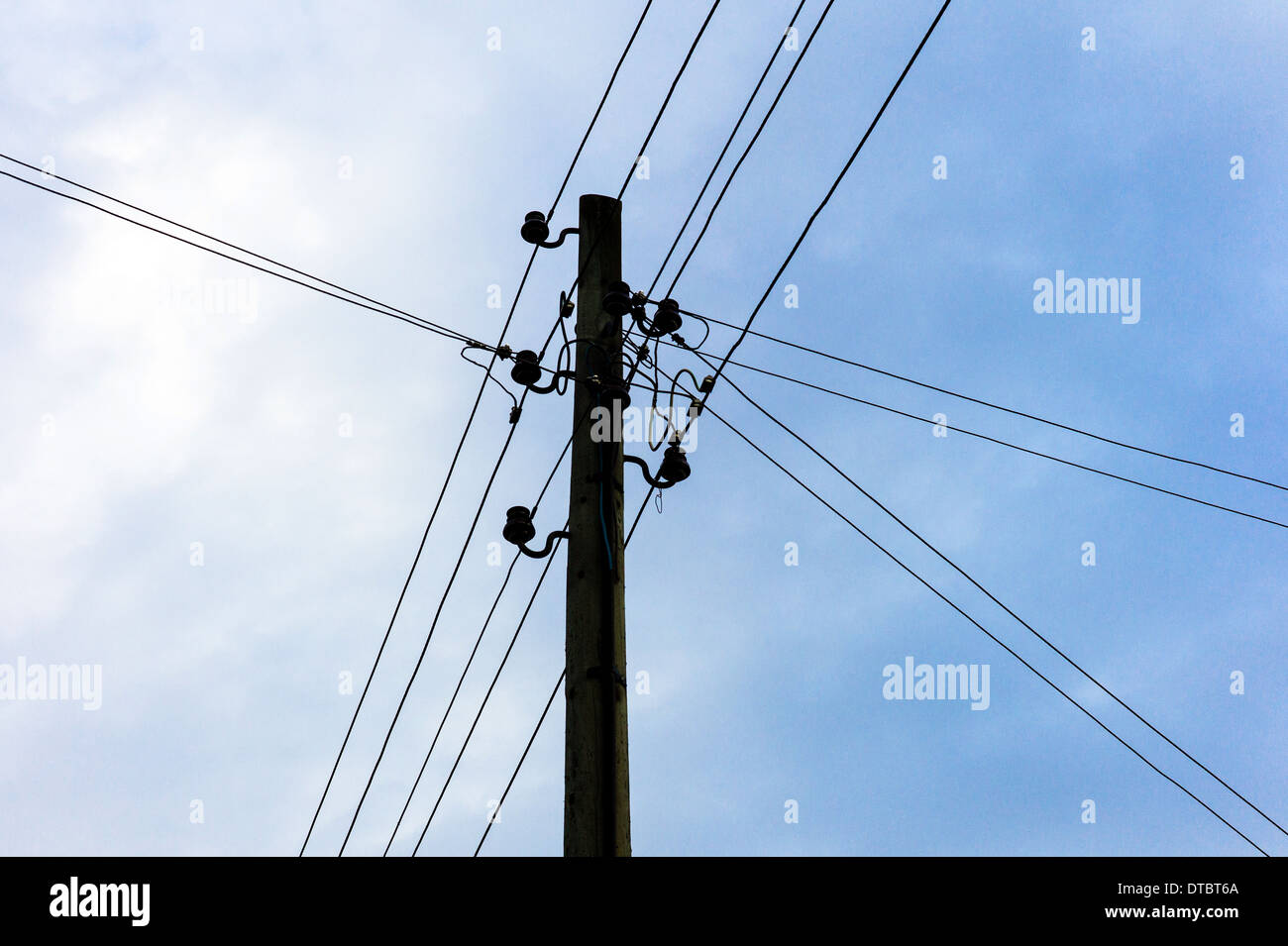 Electricity pylon against sky Stock Photo