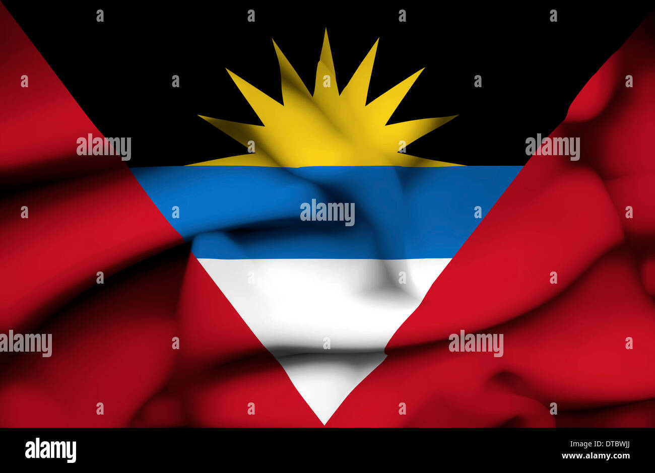 Antigua and Barbuda waving flag Stock Photo - Alamy