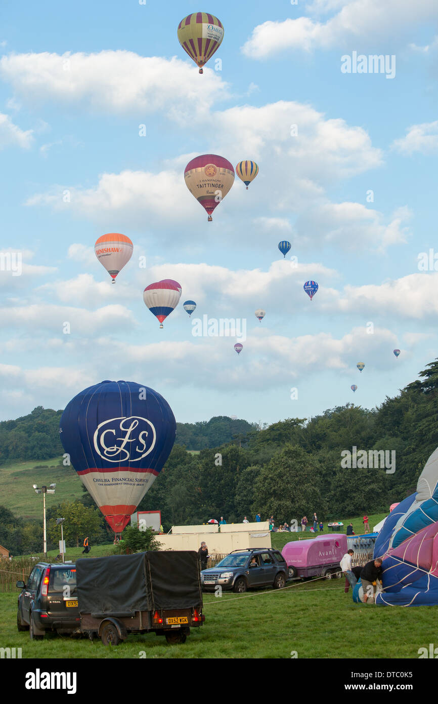 Friday morning mass ascent at Bristol International Balloon Fiesta Stock Photo