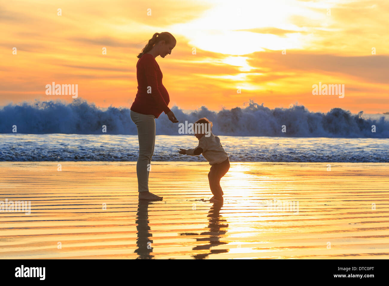Mother Son Beach Sunset High Resolution Stock Photography and Images ...