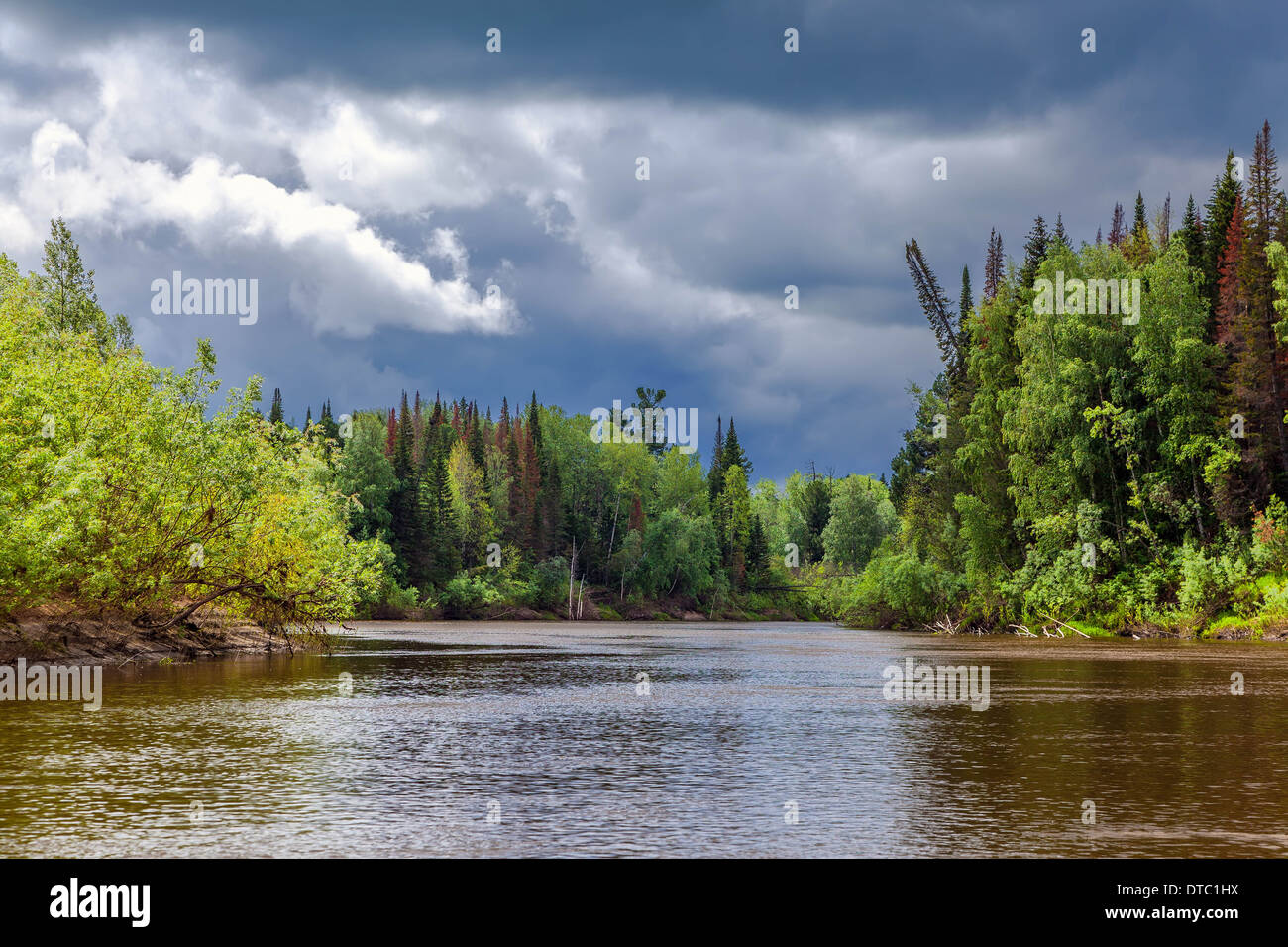 Summer landscape with storm clouds Stock Photo - Alamy