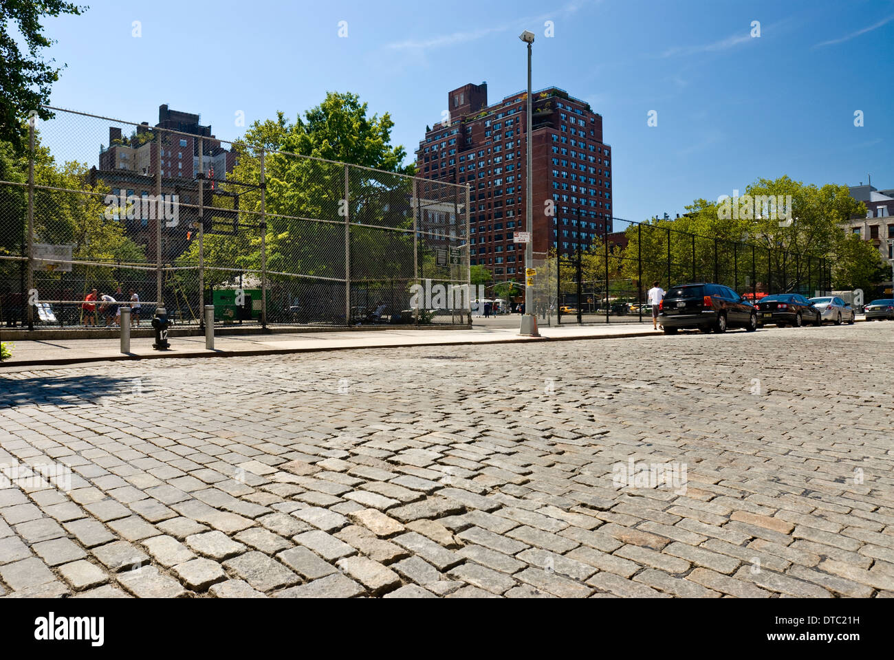 Empty urban street scene in New York City. Stock Photo