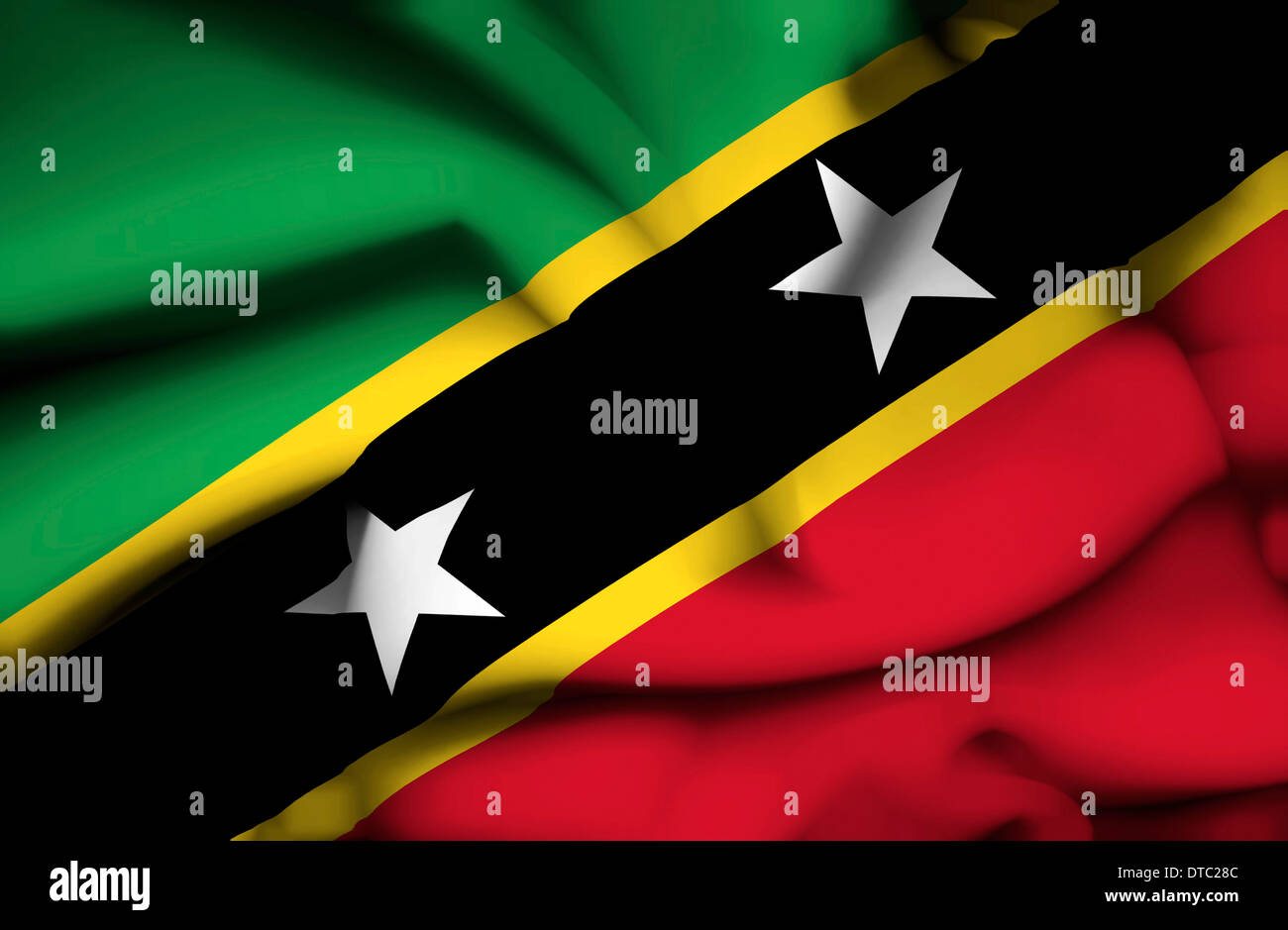 St Kitts and Nevis waving flag Stock Photo Alamy