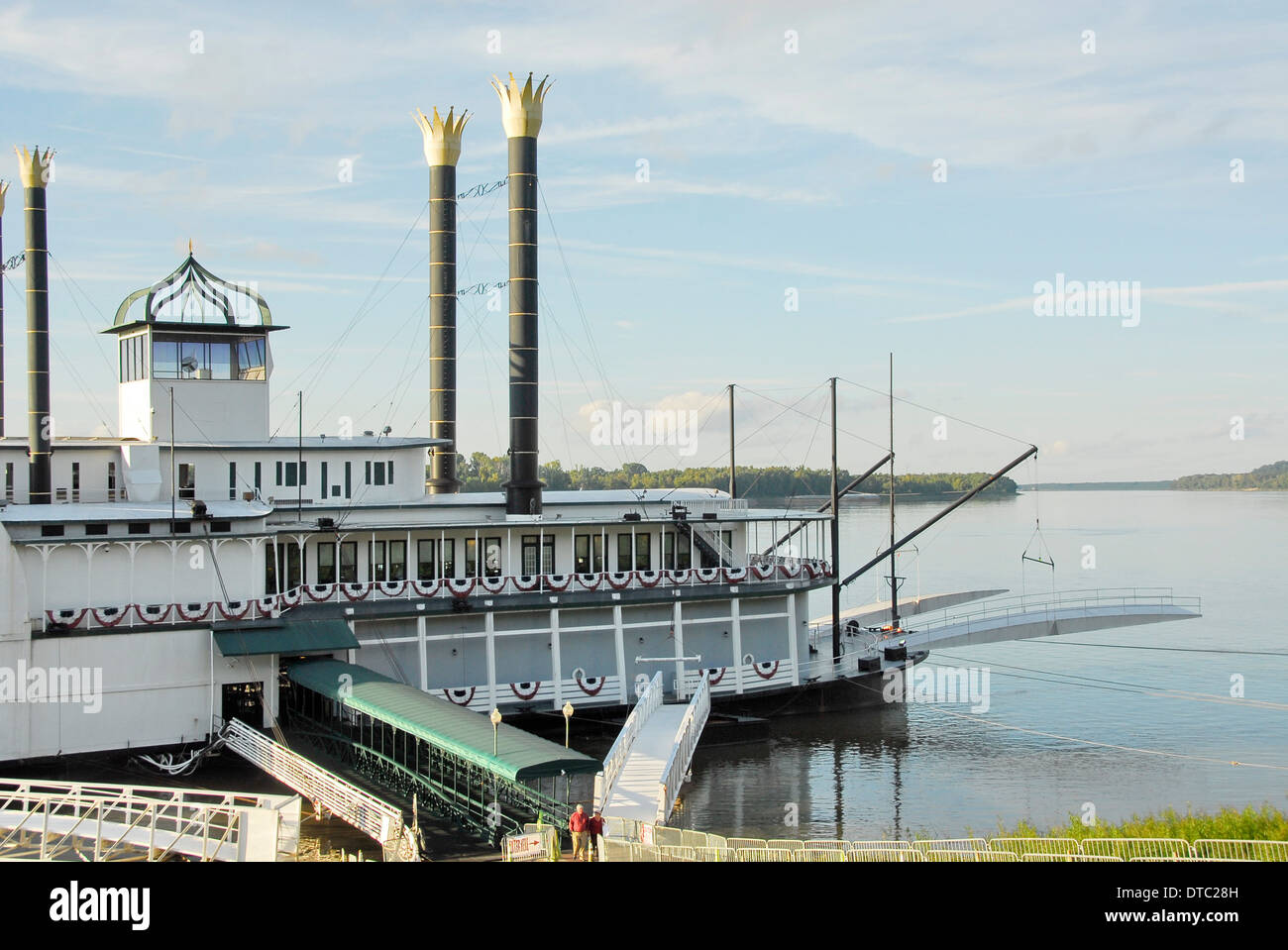 Isle of Capri Casino Hotel riverboat at Lower Natchez city on the Mississippi River Stock Photo