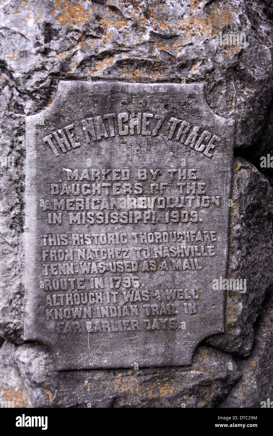 The Natchez Trace marker marking the beginning of the Natchez Trace in ...