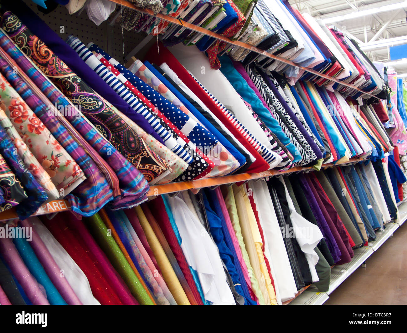 fabric aisle at a Walmart Stock Photo Alamy