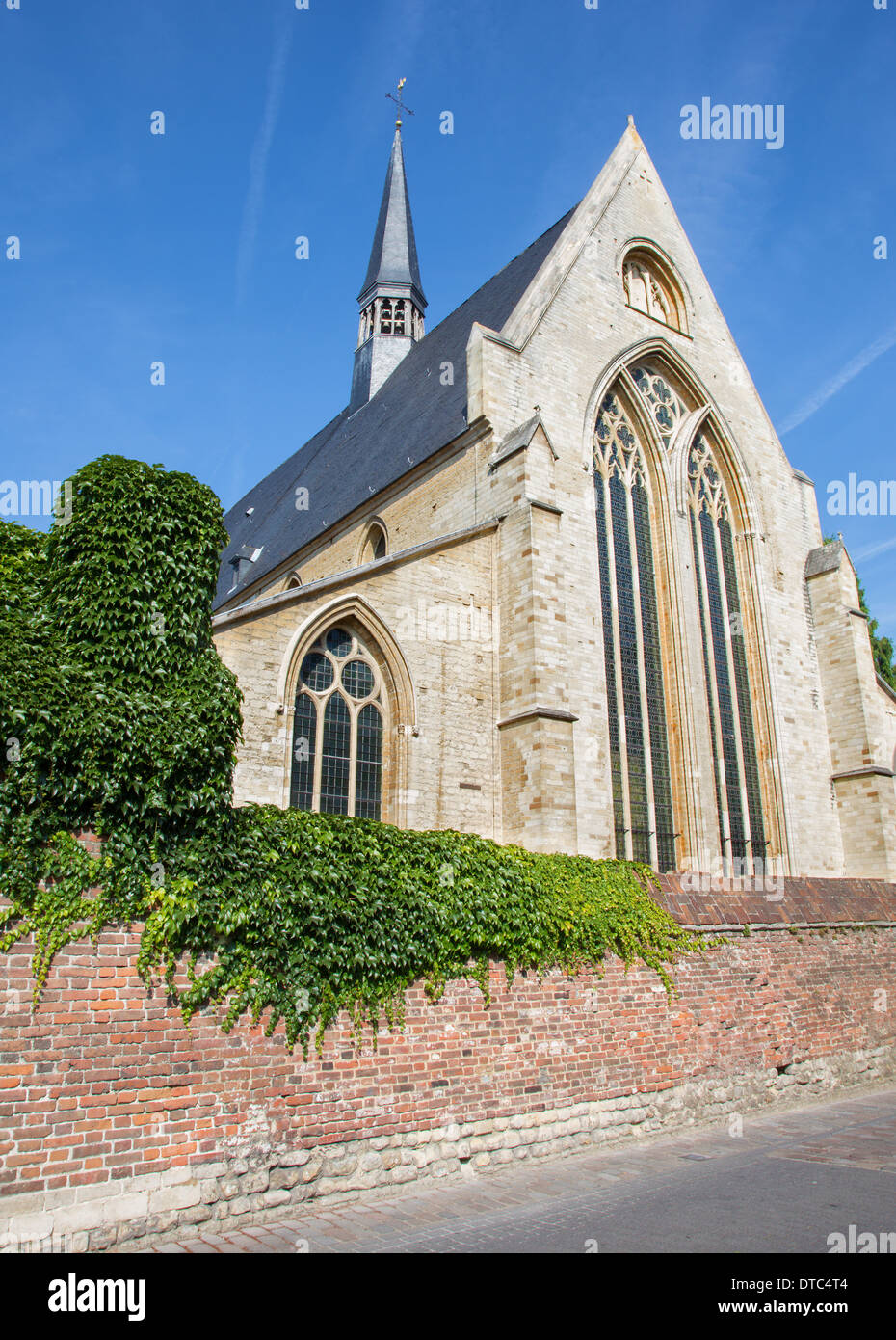 LEUVEN, BELGIUM - SEPTEMBER 3, 2013: Sint jan de Doperkerk church from south. Stock Photo