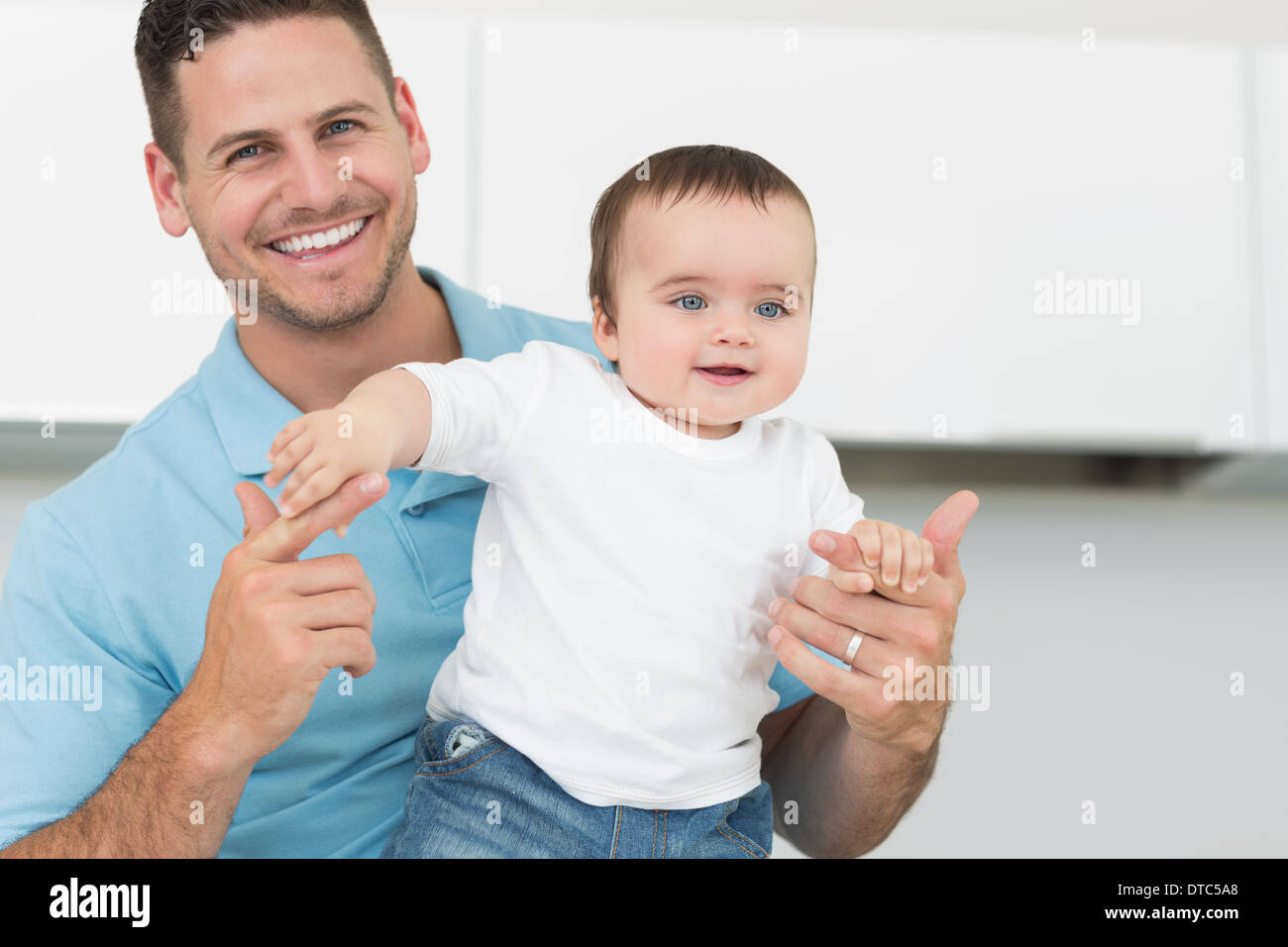 Father with cute baby Stock Photo