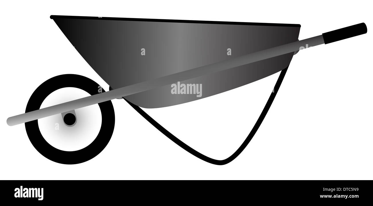A builders wheelbarrow isolated over white Stock Photo Alamy