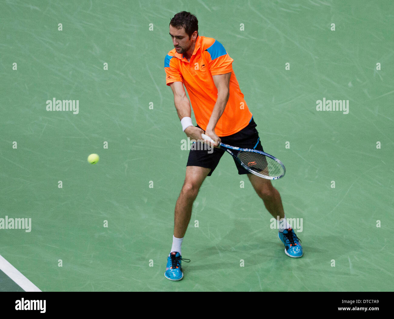 Rotterdam, The Netherlands. 14th Feb, 2014. ABN AMRO World Tennis Tournament  Marin Cilic(KRO) in his match against Andy Murray(GRB)  Photo:Tennisimages/Henk Koster/Alamy Live News Stock Photo - Alamy