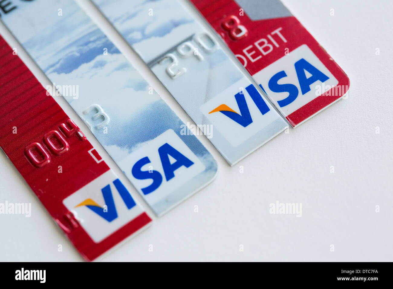 Arranged photos of various U.S. credit cards from Visa, MasterCard and ...