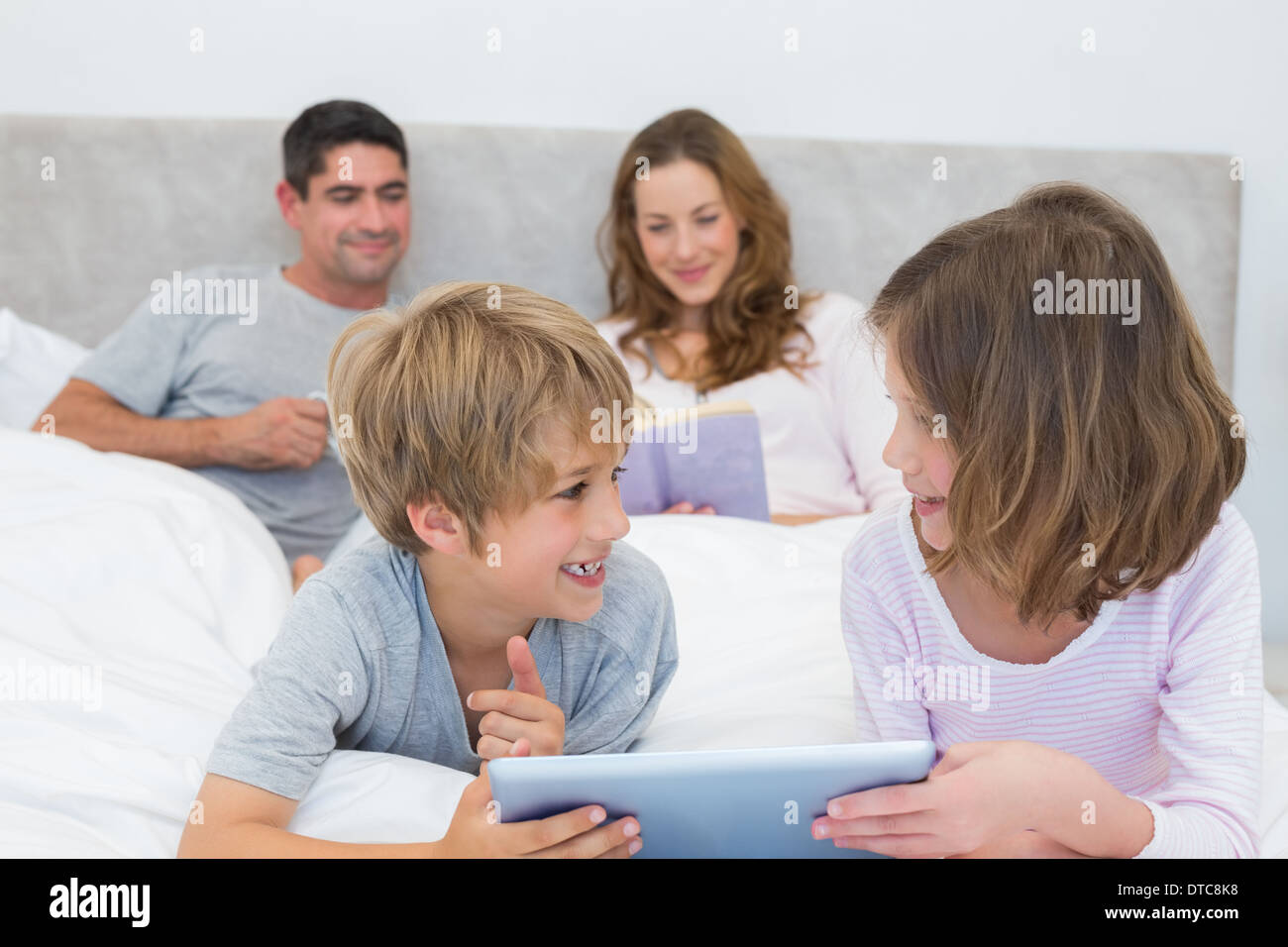 Children using digital tablet Stock Photo