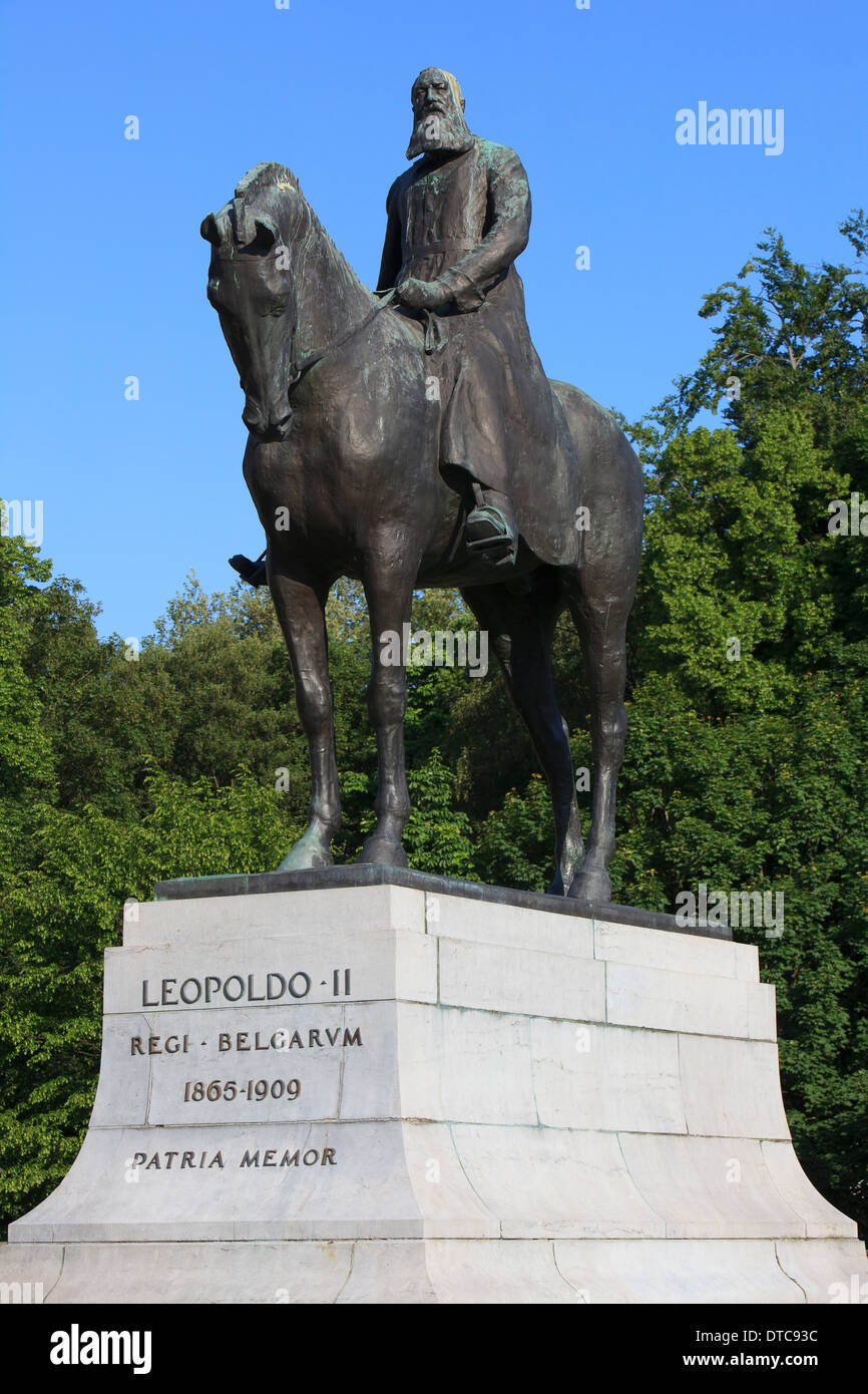 Monument to King Leopold II of Belgium (1835-1909) in Brussels, Belgium Stock Photo