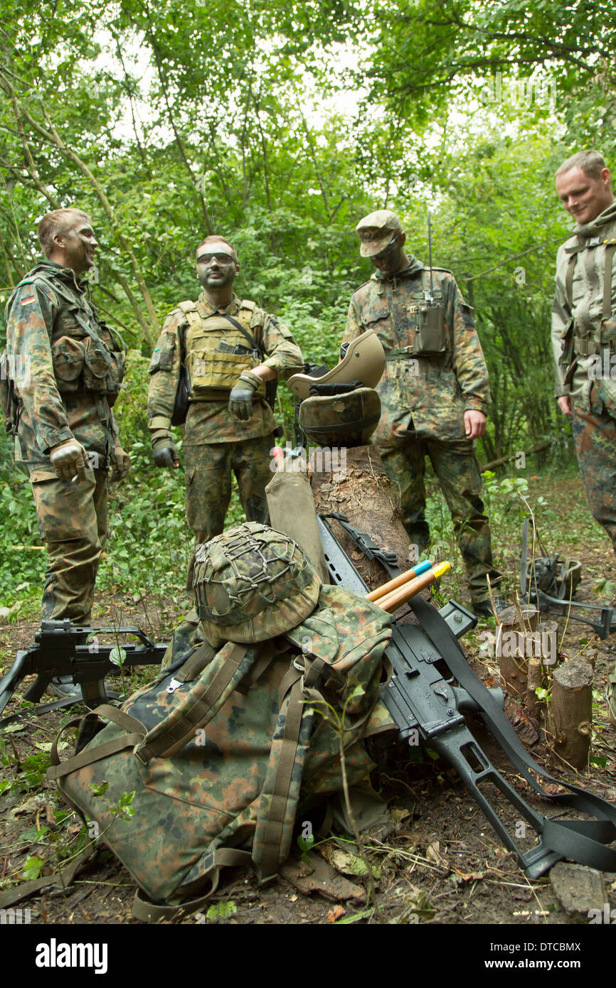 Illkirch- Grafenstaden, France, soldiers of JgBtl 291 at a training Stock Photo