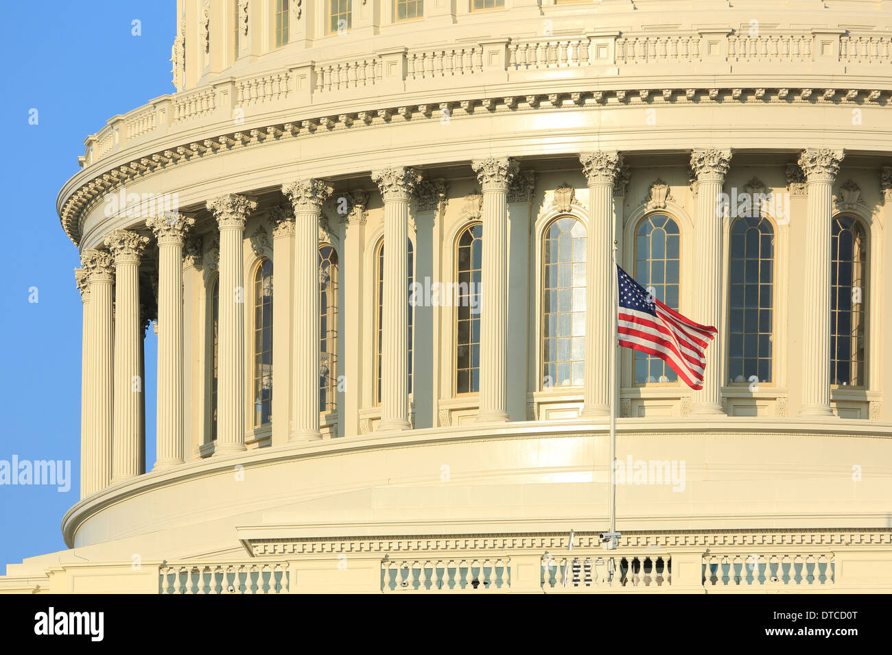 US congress building in Washington DC, with blue sky Stock Photo