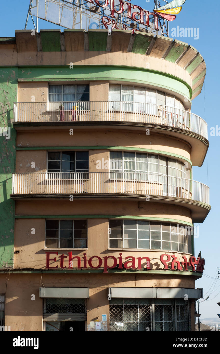 Ethiopian airlines office building, Piazza, Addis Ababa, Ethiopia Stock Photo