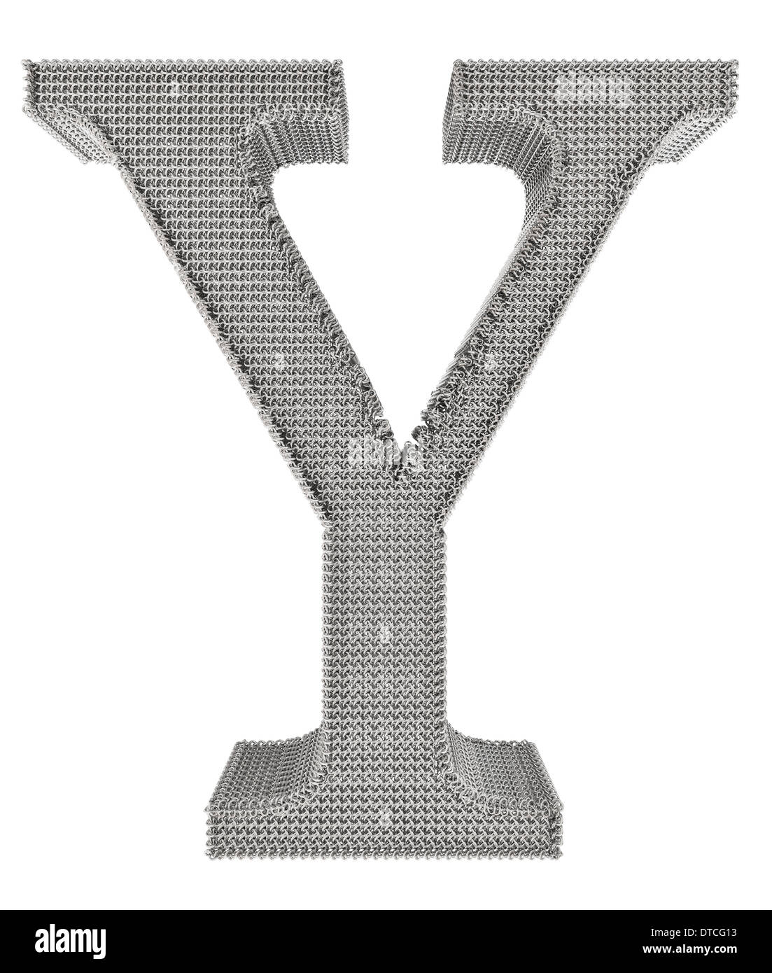 Mesh Lettering Graphical chain mesh metal lettering isolated on white background Stock ...