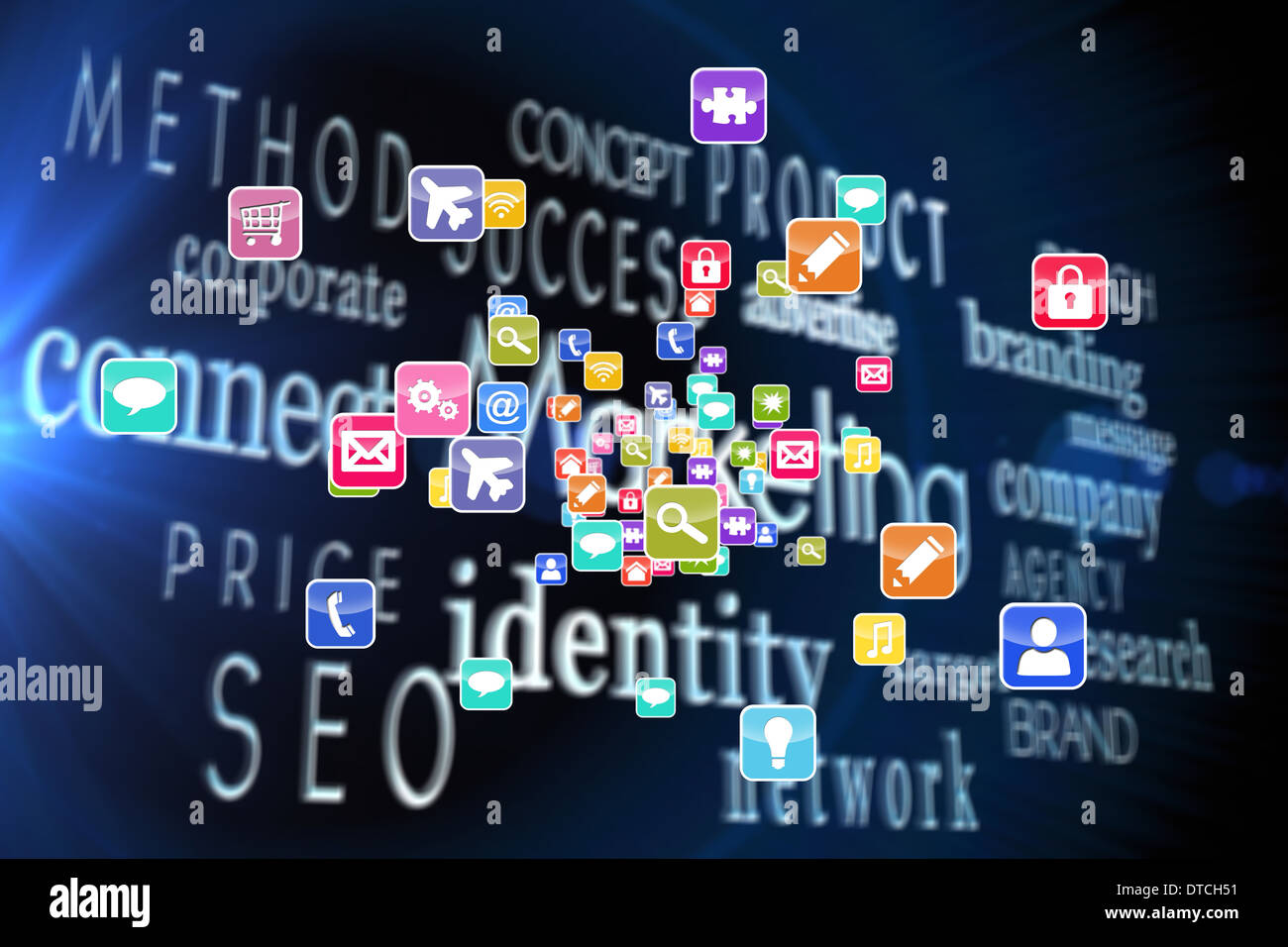 Composite image of colourful computer applications Stock Photo - Alamy