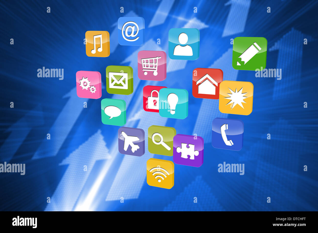 Composite image of colourful computer applications Stock Photo - Alamy