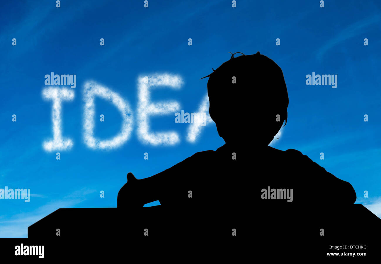 Composite image of ideas written in white in sky Stock Photo