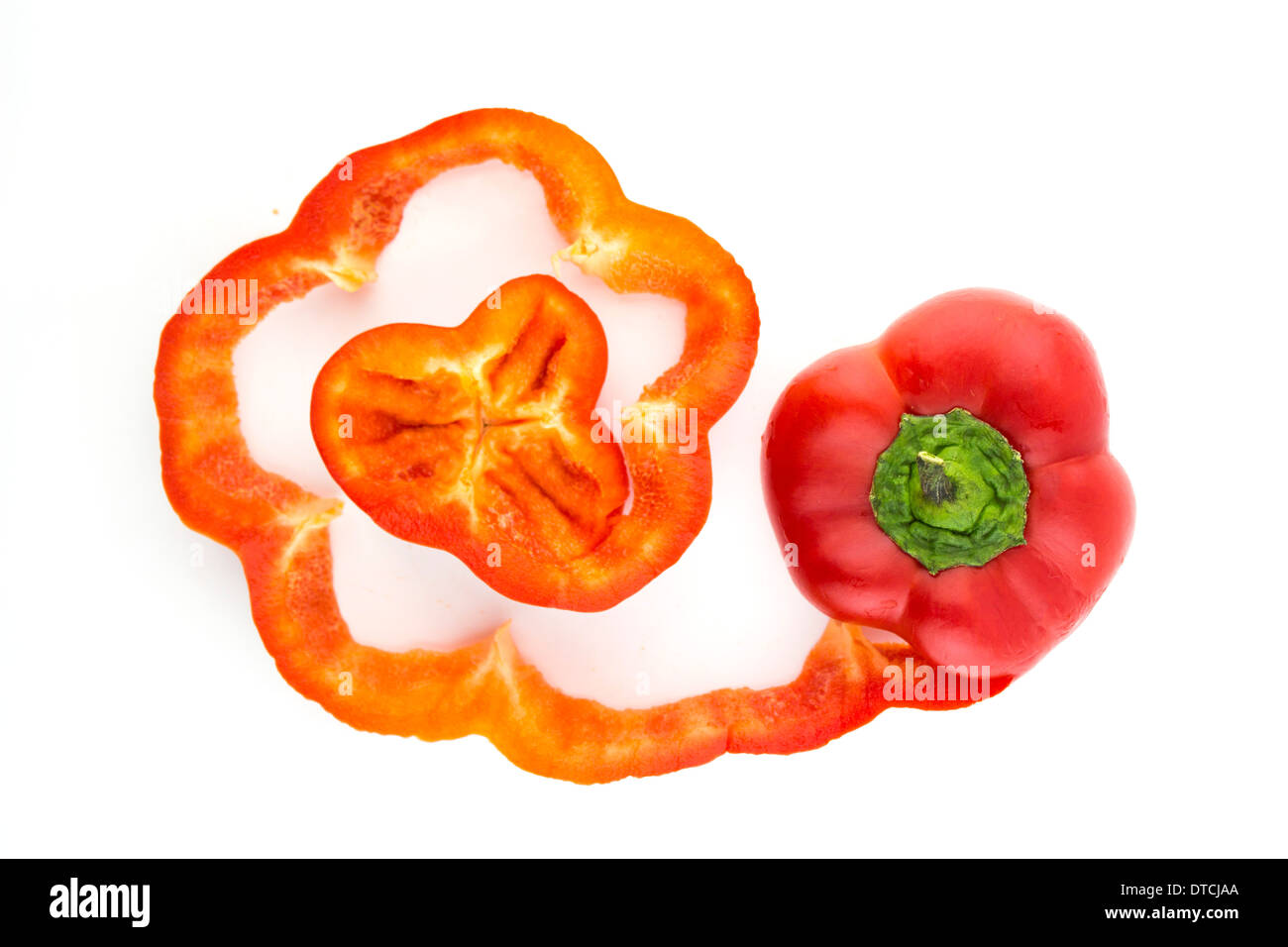 sweet red bell pepper on white background. Stock Photo