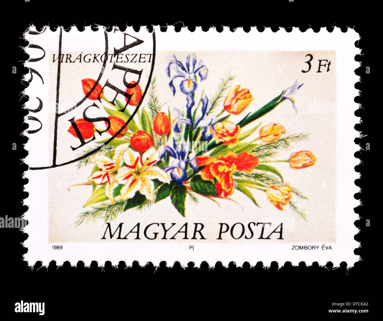 Postage stamp from Hungary depicting a floral arrangement Stock Photo ...