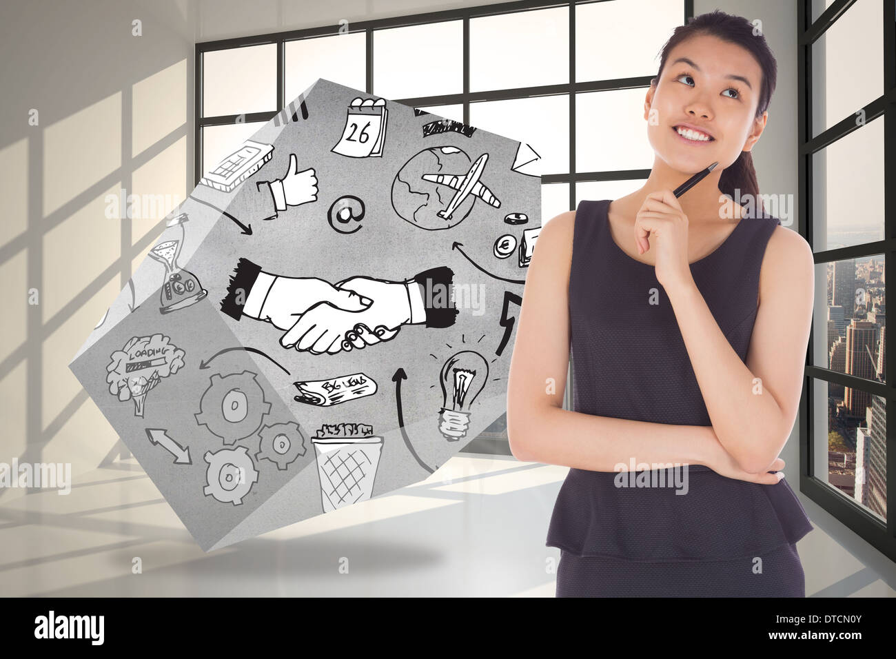 Thinking planning black woman hi-res stock photography and images - Alamy