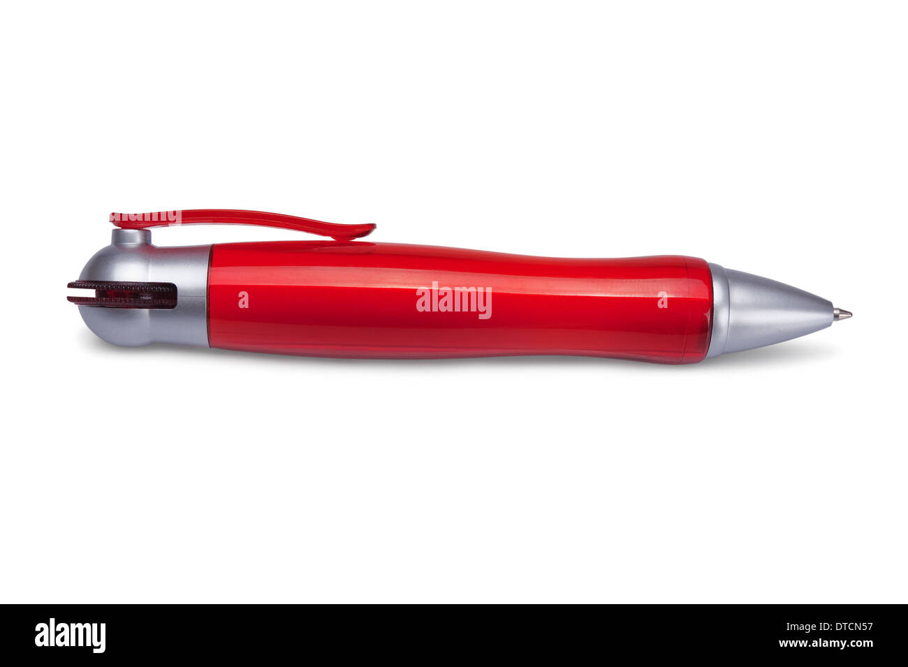 red ballpoint pen isolated on a white background Stock Photo