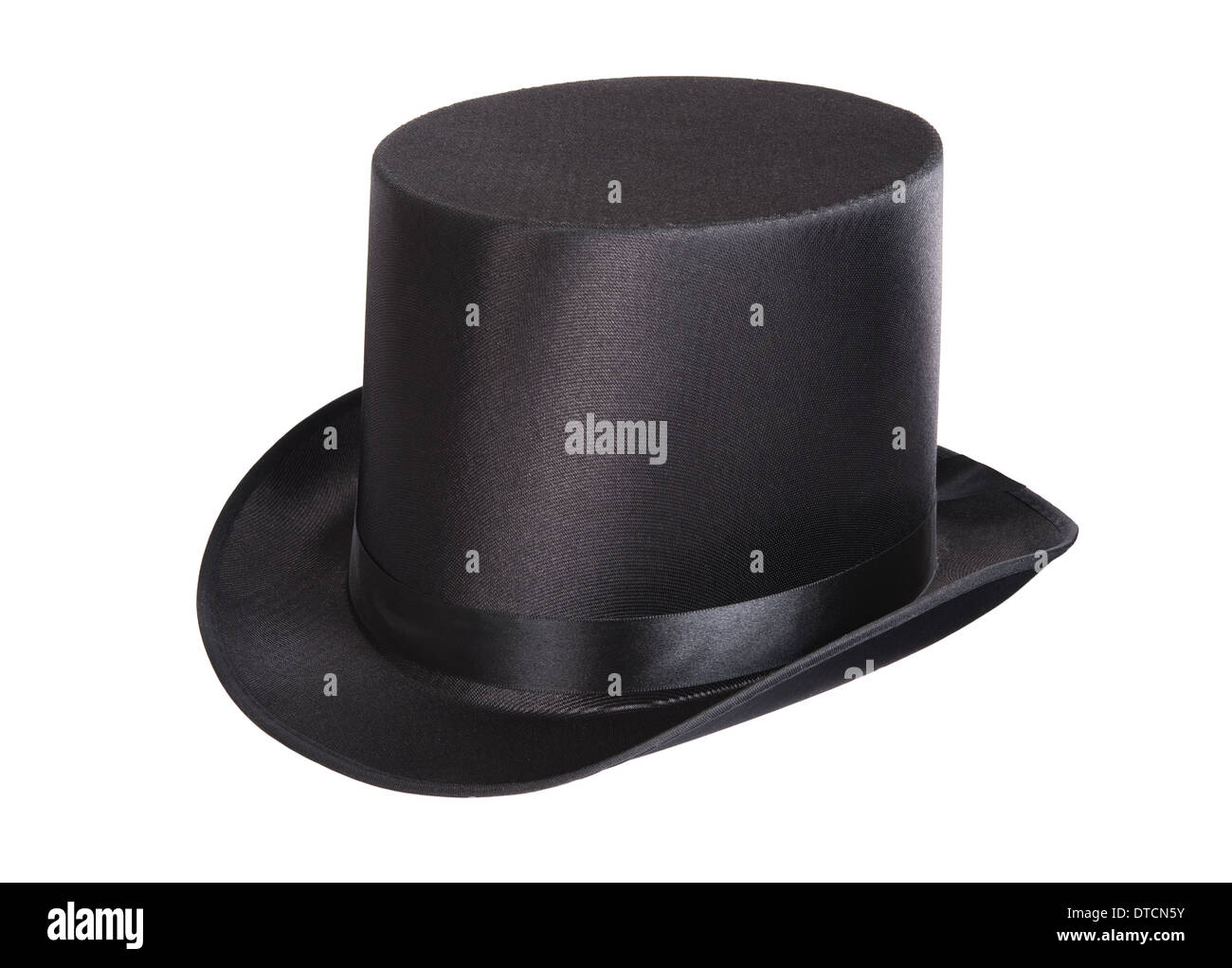 Black top hat isolated on white background Stock Photo - Alamy
