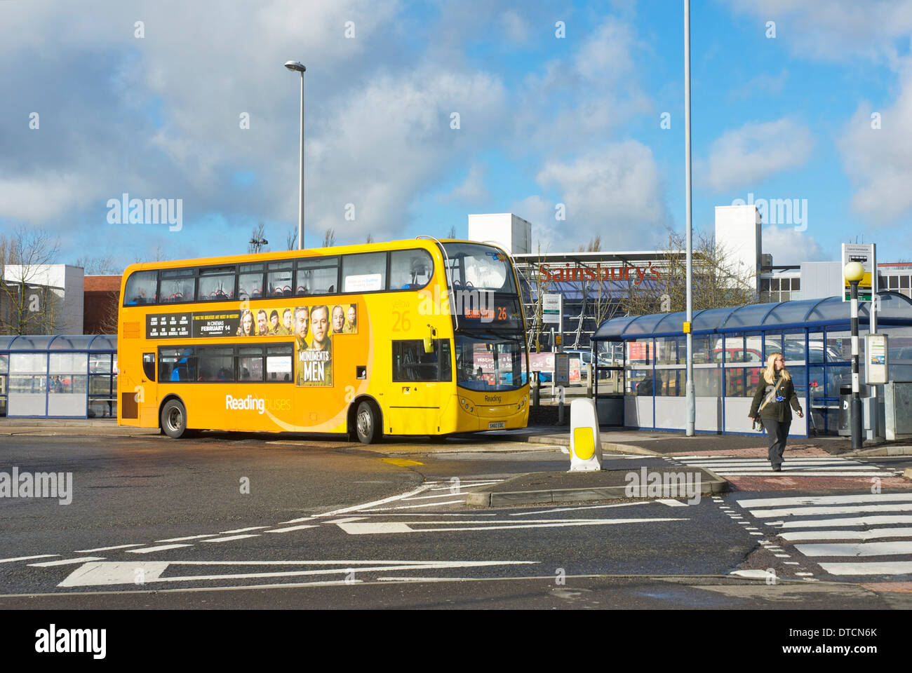 Bus stopped at Calcot coachway, near Reading, Berkshire, England UK Stock Photo