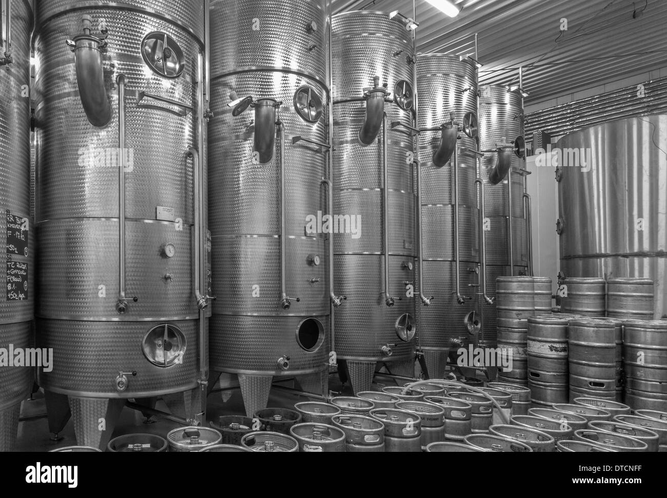 Indoor of wine manufactury of great Slovak producer. Modern big cask