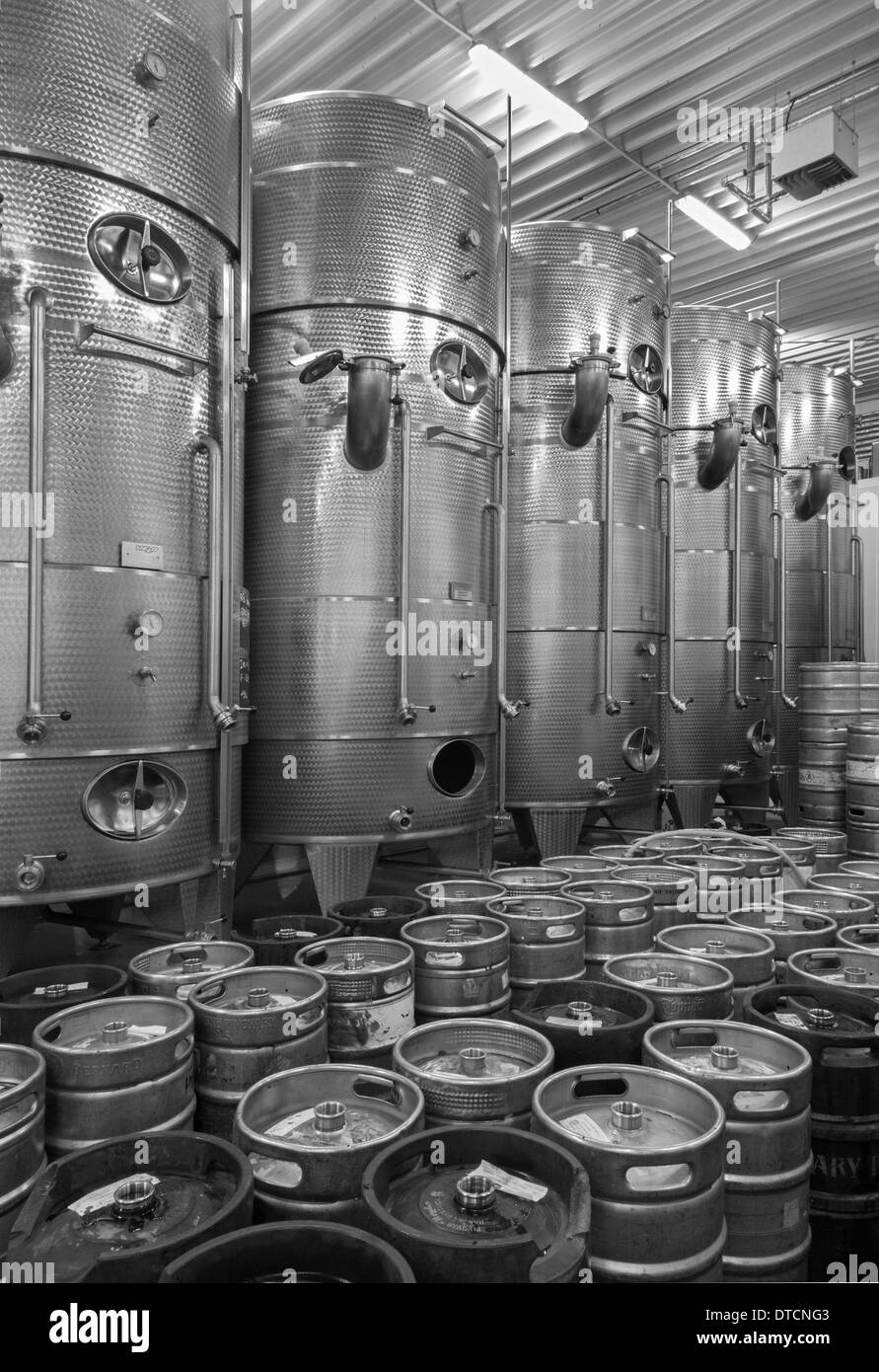 Indoor of wine manufactury of great Slovak producer. Modern big cask